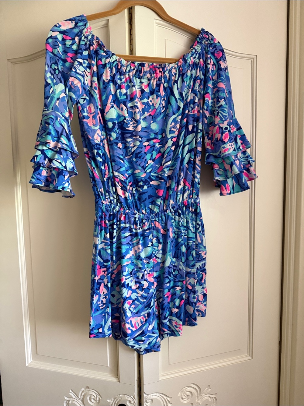 Lilly Pulitzer Blue Pink Green Floral skort dress